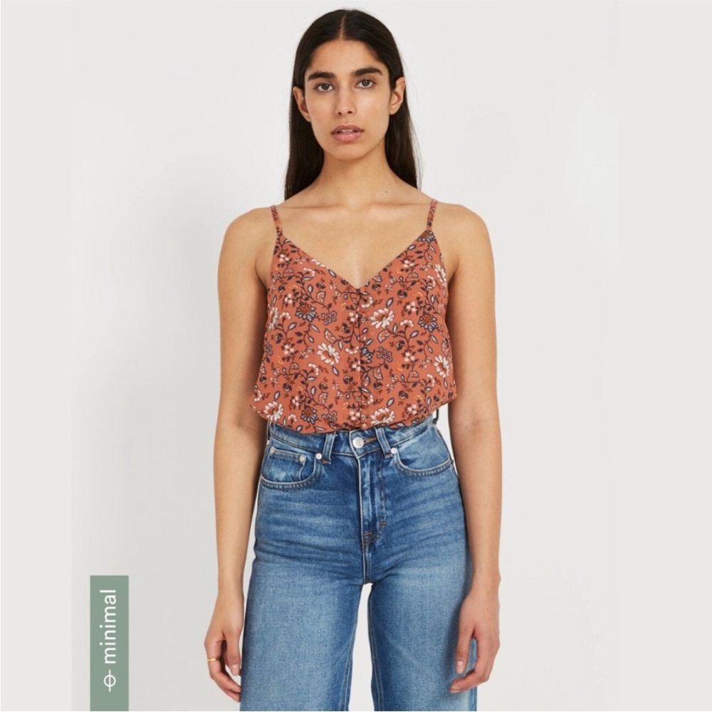 Frank and Oak Printed Button Down Chiffon Cami NWT